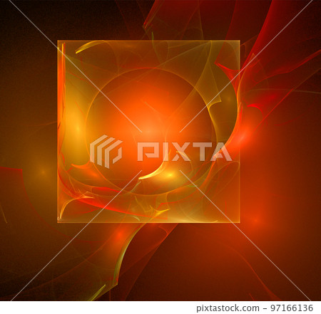 abstract background of bright orange-yellow lines on a black background, neural network, design 97166136