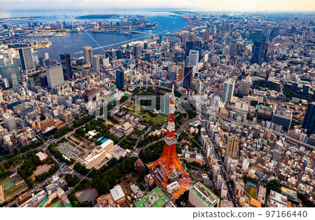Aerial view of Tokyo Tower Tokyo, Japan Aerial view of Tokyo Tower Tokyo, Japan 97166440
