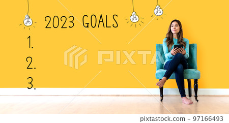 2023 goals with young woman 97166493