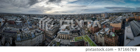 The city centre of Glasgow from above - panoramic view The city centre of Glasgow from above - panoramic view 97166769