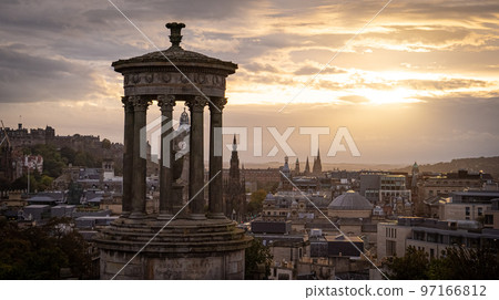 View over Edinburgh at sunset from Calton Hill View over Edinburgh at sunset from Calton Hill 97166812