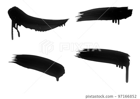 Brush strokes of black paint on a transparent background. Black and white brush stroke for Photoshop Brush strokes of black paint on a transparent background. Black and white brush stroke for Photoshop 97166852