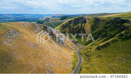 Amazing landscape of Peak District National Park - aerial view - travel photography Amazing landscape of Peak District National Park - aerial view - travel photography 97166982