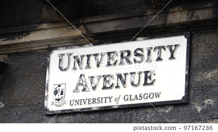University Avenue in Glasgow street sign 97167286