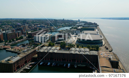 Albert Docks in the city of Liverpool - aerial view - travel photography Albert Docks in the city of Liverpool - aerial view - travel photography 97167376