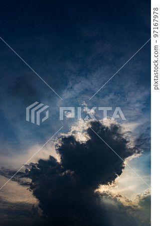 Dramatic cloudscape that resembles a volcanic eruption. Dramatic cloudscape that resembles a volcanic eruption. 97167978