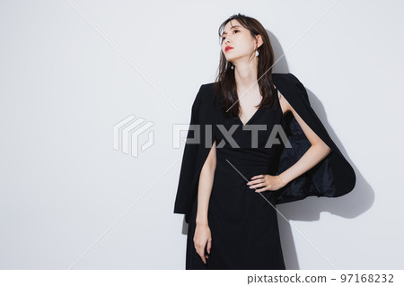 Woman in black dress 97168232
