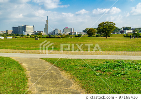 Yodogawa River Park in Hirakata City, Osaka Prefecture 97168410