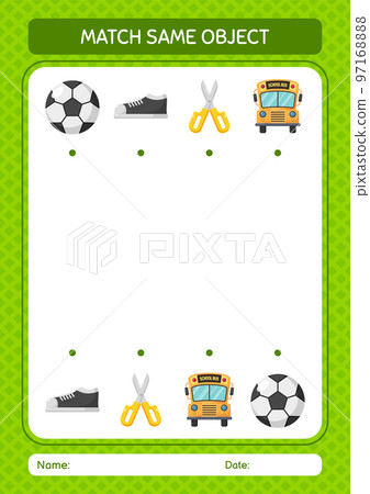 Match with same object game summer icon. worksheet for preschool kids, kids activity sheet 97168888