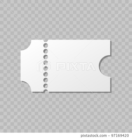 Blank ticket mockup template. Movie lottery realistic blank tickets. Vector empty flyers. Blank ticket mockup template. Movie lottery realistic blank tickets. Vector empty flyers. 97169420