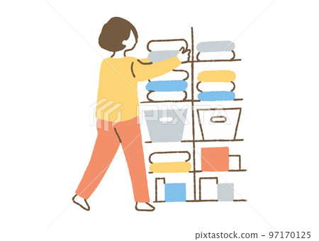 在架子上整理衣服的女人_color 97170125