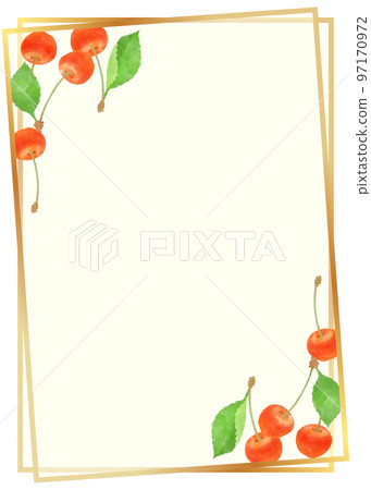 帶有櫻桃圖案的裝飾材料 97170972