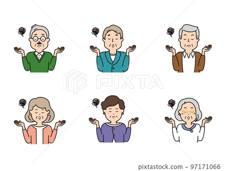 Senior facial expression icon Amazed Senior facial expression icon Amazed 97171066