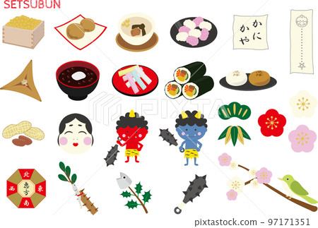 Setsubun illustration material set 97171351