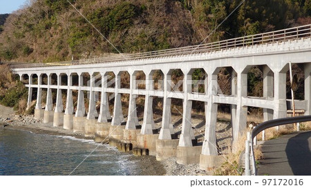 The Sogo River Bridge along the shore of gentle waves 97172016
