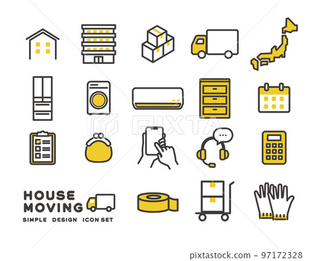 Vector illustration material of icons related to moving / new life / moving / new life Vector illustration material of icons related to moving / new life / moving / new life 97172328