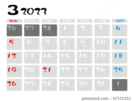 2023 年 3 月日曆 97172352
