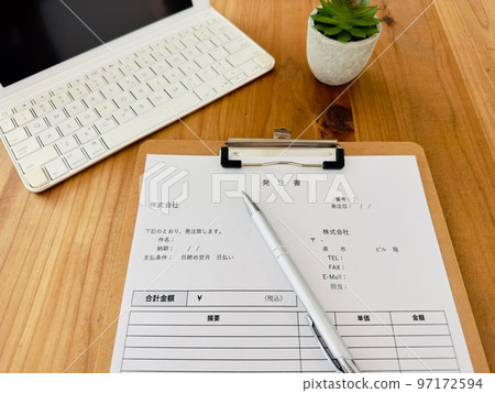 Purchase order document creation business scene 97172594