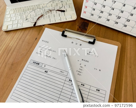Purchase order document creation business scene 97172596