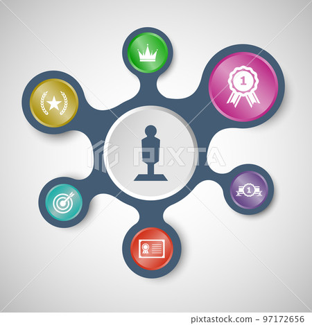 Success infographic templates with connected metaballs 97172656