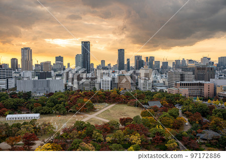 [Osaka Castle Park] Scenery from the observatory of Osaka Castle [Urban landscape] 97172886