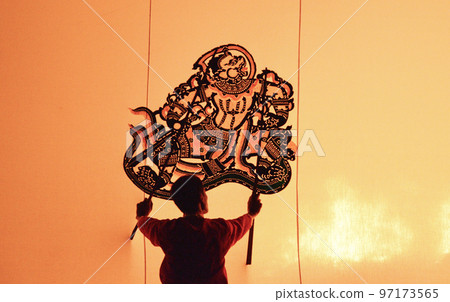Thai shadow puppet art at Rachaburi province, Thailand. Thai shadow puppet art at Rachaburi province, Thailand. 97173565