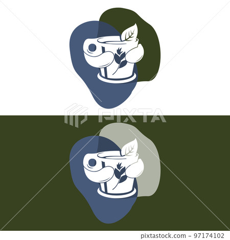 Tea logo design, vector drink icon from green... - Stock Illustration ...