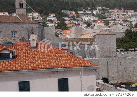 Croatia Dubrovnik old town cityscape and walls Croatia Dubrovnik old town cityscape and walls 97174209