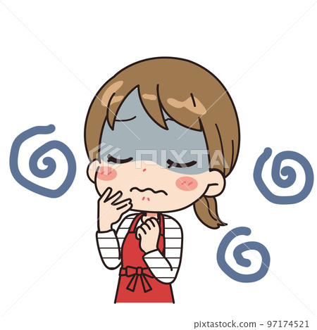 Unwell Visual Illustration of a woman who is unwell and has a... - Stock Illustration ...
