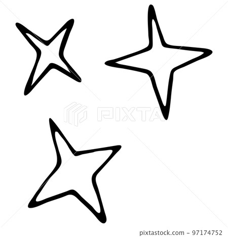 Hand Drawn Star Isolated on White Background. Hand Drawn Star Isolated on White Background. 97174752
