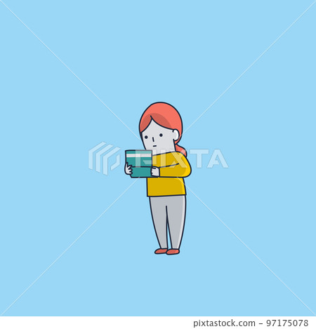 當她注意到時賠錢的家庭主婦插圖素材 97175078