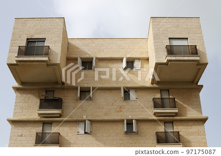 Balcony - a platform with railings protruding on the upper floors of the building. Balcony - a platform with railings protruding on the upper floors of the building. 97175087