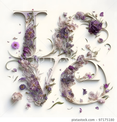 Floral art "LOVE" letters "AI generated image" Floral art "LOVE" letters "AI generated image" 97175180
