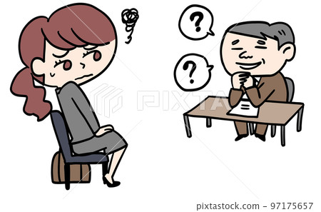 Interviewer and interview scene 97175657