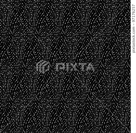 The geometric pattern with wavy lines. Seamless vector background. White and black texture. Simple lattice graphic design 97176257