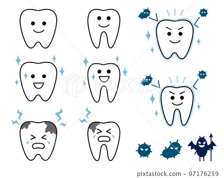 Tooth icon illustration 2 (blue) Tooth icon illustration 2 (blue) 97176259