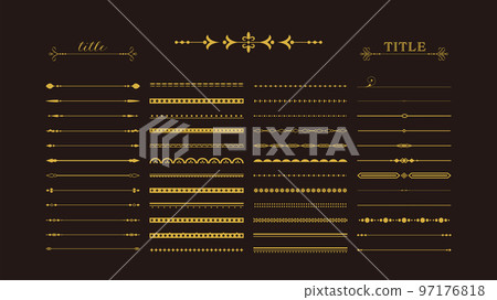 復古與經典/復古與古董裝飾格線下劃線集/插畫矢量素材/金色 復古與經典/復古與古董裝飾格線下劃線集/插畫矢量素材/金色 97176818