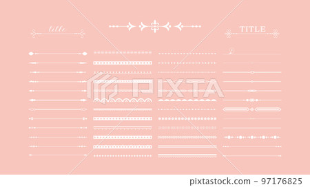Fashionable and cute feminine antique decorative ruled line underline set / simple illustration vector material / white 97176825