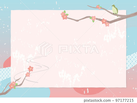 Japanese style peach blossom background vector illustration (horizontal orientation of A4 ratio) Japanese style peach blossom background vector illustration (horizontal orientation of A4 ratio) 97177215
