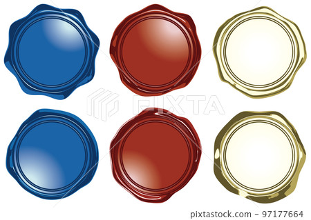 6 types of three-dimensional seal wax emblems blue red gold vector illustration 6 types of three-dimensional seal wax emblems blue red gold vector illustration 97177664