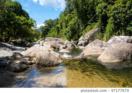 Wang Mai Pak Waterfall ,Lan Saka, Nakhon Si Thammarat , Thailand. 97177679