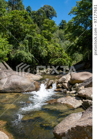 Wang Mai Pak Waterfall ,Lan Saka, Nakhon Si Thammarat , Thailand. 97177681