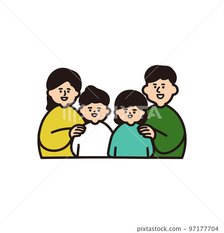 七彩一家四口依偎上身 七彩一家四口依偎上身 97177704