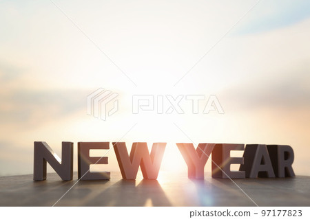 Bright rising sun and sunrise and shining hopeful new year start and beginning goal and commitment concept Bright rising sun and sunrise and shining hopeful new year start and beginning goal and commitment concept 97177823