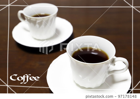 Hot coffee mug with cup and coffee bean bag Stock Photo by ©singkham  138298802