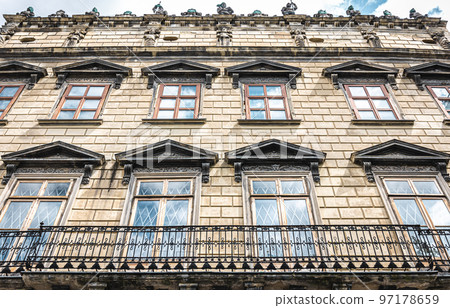 Facade of an old architectural building. Facade of an old architectural building. 97178659