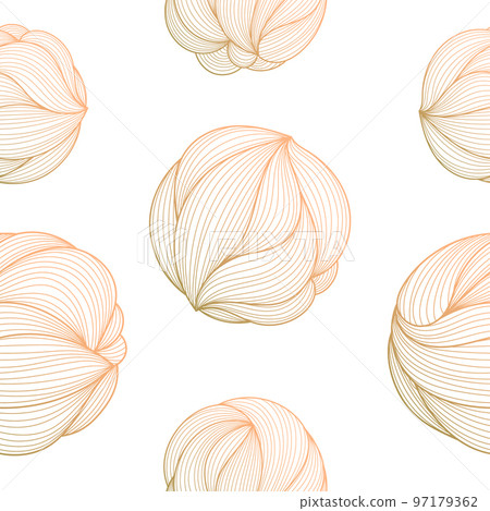Vector seamless pattern with hand drawn line balls, circles. Yarn and knitting. Organic abstract shapes background. Vector seamless pattern with hand drawn line balls, circles. Yarn and knitting. Organic abstract shapes background. 97179362