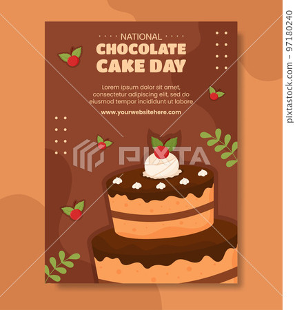 National Chocolate Cake Day Poster Flat Cartoon Hand Drawn Templates Illustration National Chocolate Cake Day Poster Flat Cartoon Hand Drawn Templates Illustration 97180240