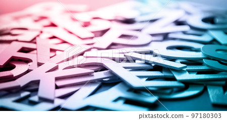 Mixed letters pile closeup photo 97180303