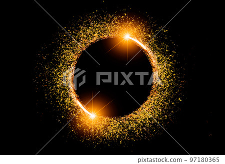 circle light frame on black background 97180365